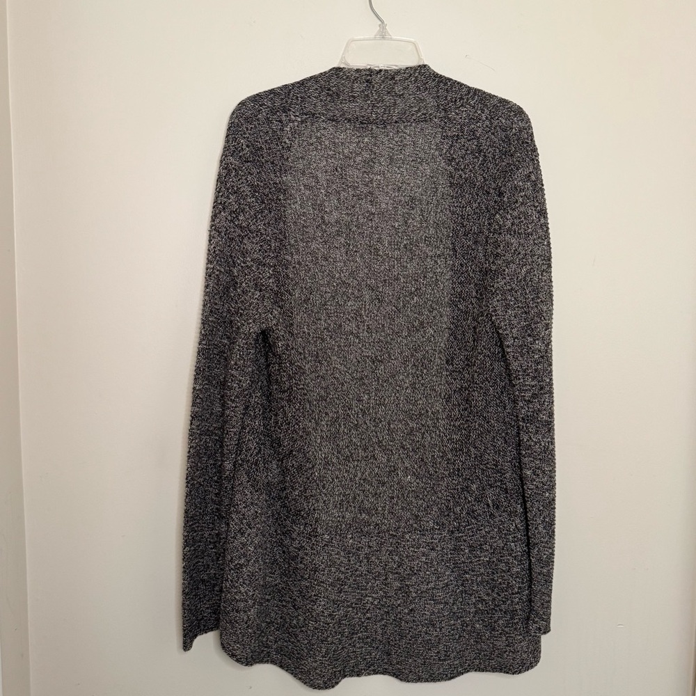 Eileen Fisher‎ Tan & Black Marled Linen Open Front Cardigan Size Large Lagenlook - Picture 4 of 9